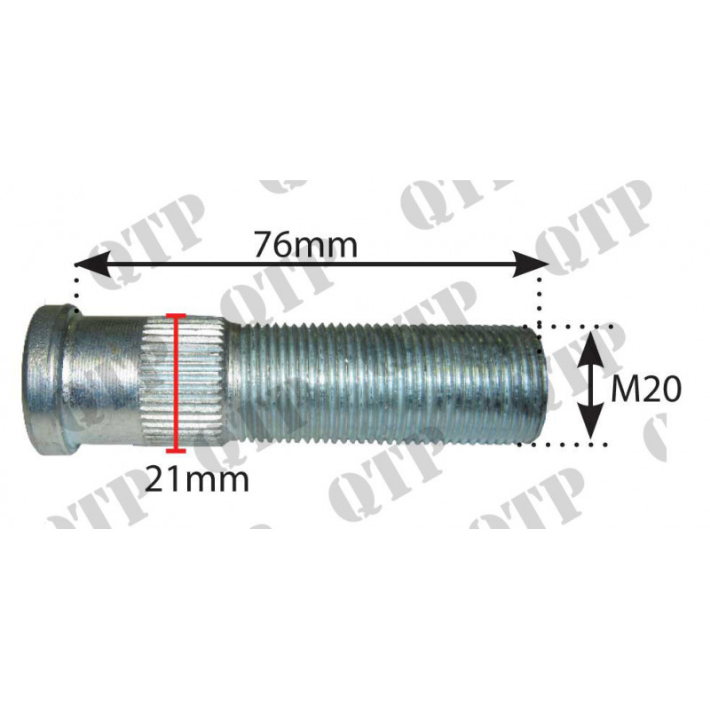 Goujon de roue pour roue double 20 mm tracteur Écrous et colombages de remorque  51433 - photo cover